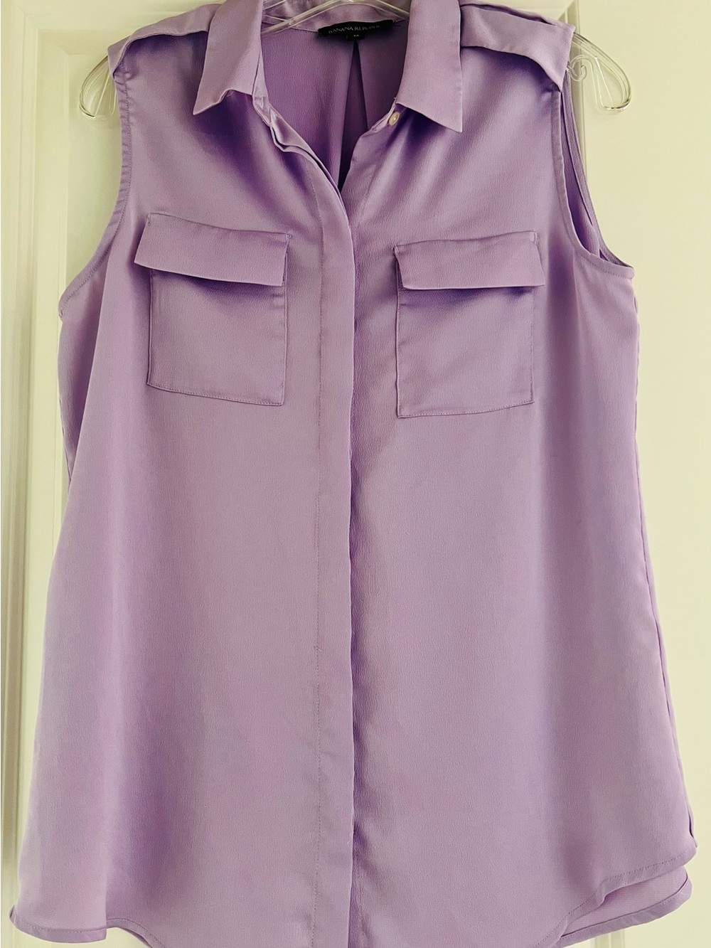 Banana Republic Lavender Sleeveless Utility Blouse